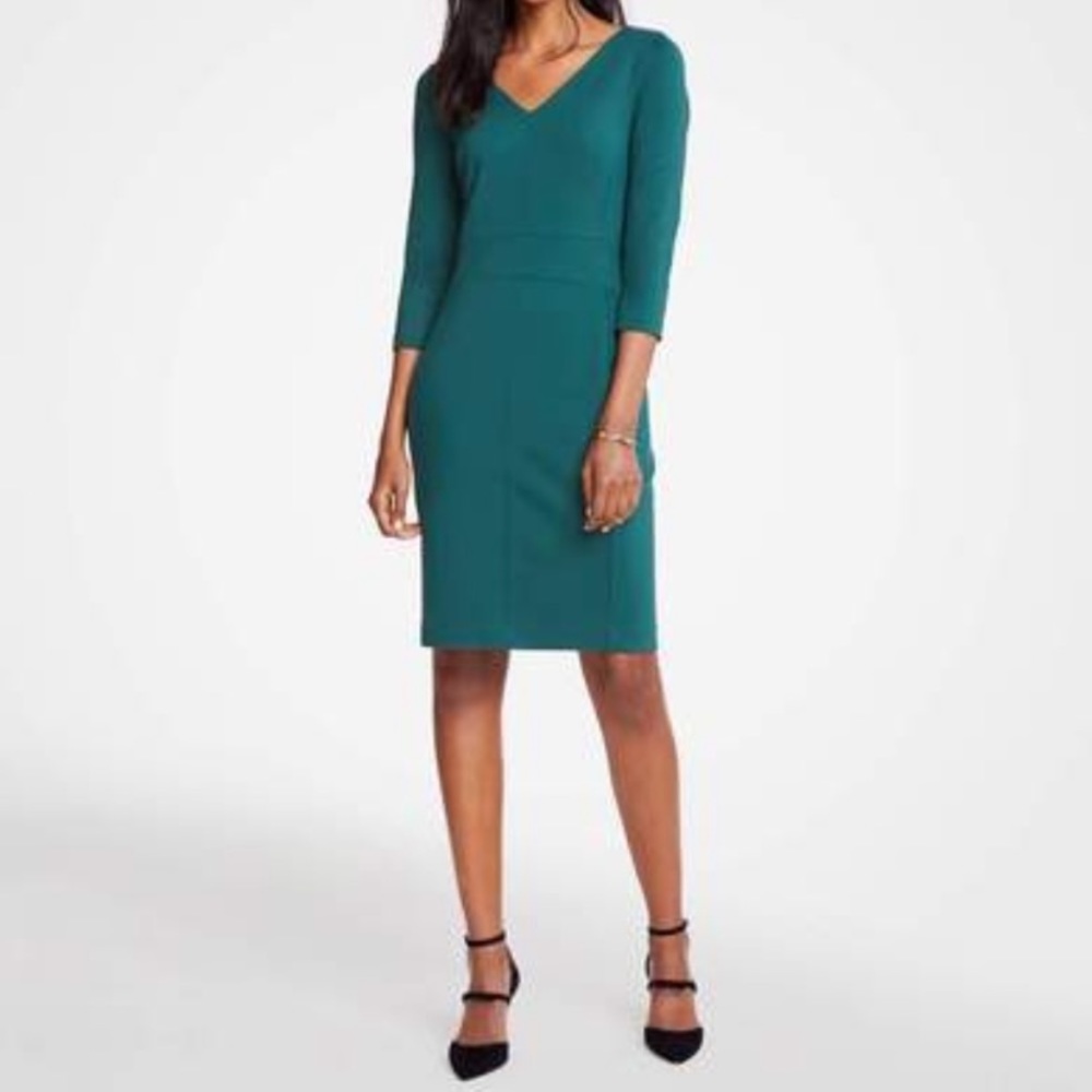 Ann Taylor emerald green ponte dress
